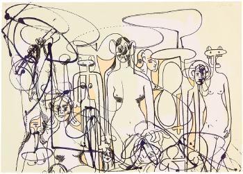 George Condo - Line of Figures