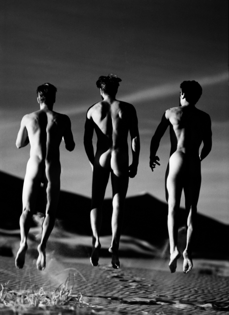 Greg Gorman, ‘3 Boys Jumping : Kelso Dunes’, 1991, Photography, Archival Pigment Print, Lumiere Brothers Gallery