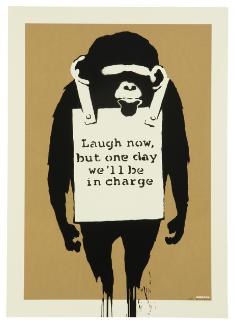 Banksy, ‘LAUGH NOW’, 2004, Print, Screenprint in colors on wove paper under Plexiglas, John Moran Auctioneers