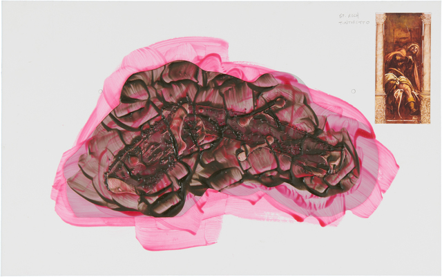 David Reed, ‘Color Study #15’, 2018, Drawing, Collage or other Work on Paper, Alkyd, acrylic and oil on illustration board, Häusler Contemporary