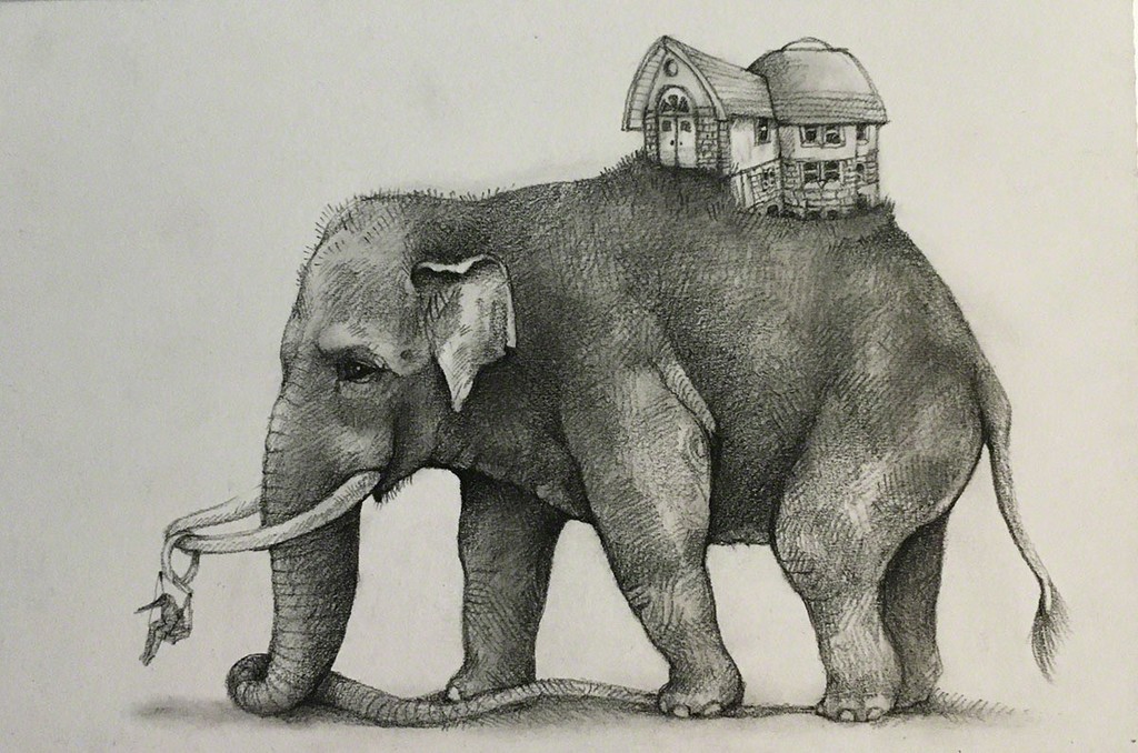 Adonna Khare | Elephant with House (2017) | Available for Sale | Artsy