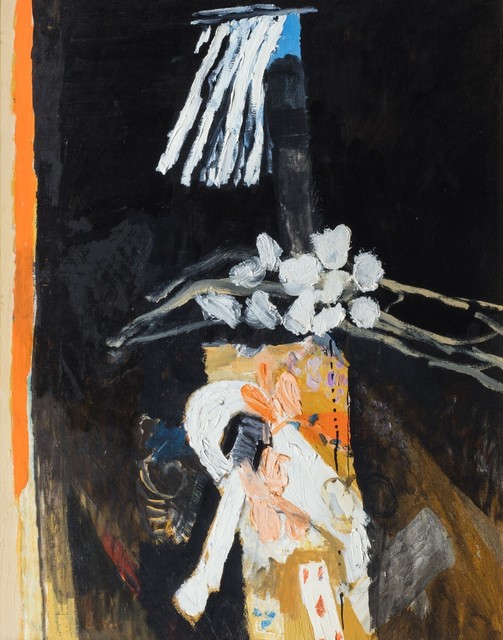 Alberto Gianquinto, ‘Interno con tenda che vola e ramo fiorito’, 1984, Finarte