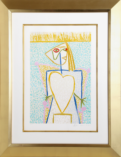 Pablo Picasso, ‘Femme Au Buste en Coeur’, 1973-Originally created in 1945, RoGallery