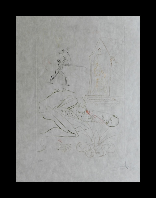 Salvador Dalí, ‘La Quete du Graal Fight Before la Dame de Malehout’, 1975, Print, Etching, Fine Art Acquisitions Dali