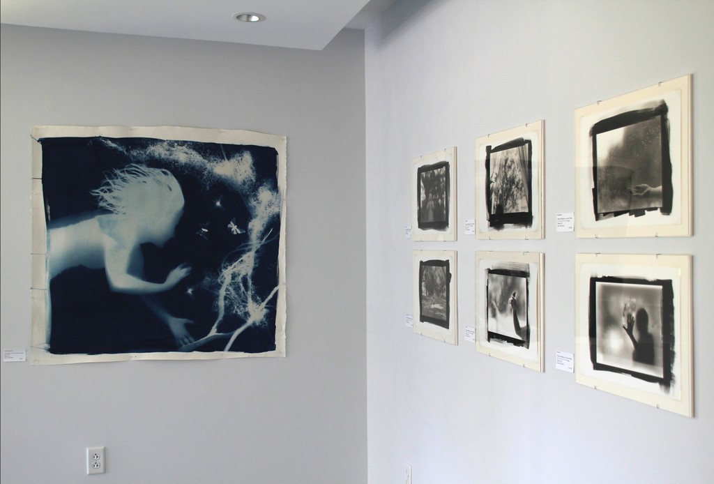 Left to Right:
"Chrysalis Study I", Mary West Quin, Cyanotype, 42" x 44"
Platinum Palladium Prints on Arches Platine, 8" x 10" print on 11.5" x 15" paper, by Mary West Quin
"Under the Oak", "Deep Roots", "Transition", "Resting", "Precipitation", "Barbara"
Left to Right:
"Chrysalis Study I", Mary West Quin, Cyanotype, 42" x 44"
Platinum Palladium Prints on Arches Platine, 8" x 10" print on 11.5" x 15" paper, by Mary West Quin
"Under the Oak", "Deep Roots", "Transition", "Resting", "Precipitation", "Barbara"