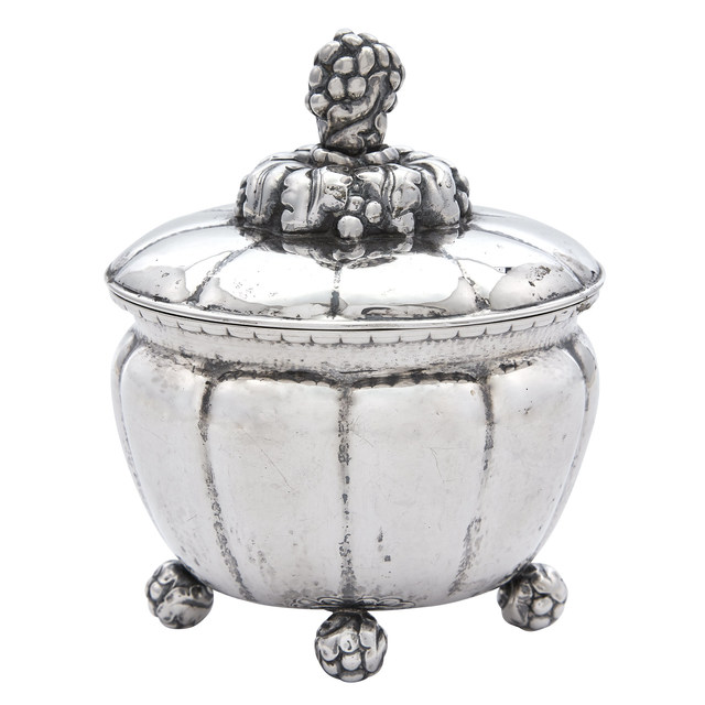 ‘Georg Jensen Sterling Silver Covered Footed Bowl Pattern no. 72’, 1918, Design/Decorative Art, Doyle