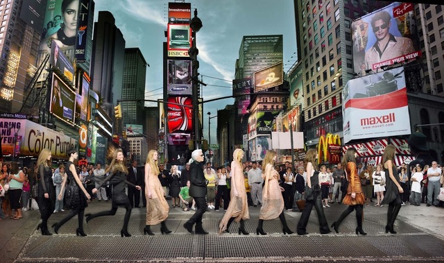 Simon Procter, ‘Karl Lagerfeld in Times Square, Editorial for Harper Bazaar 2006, NYC’, 2006, Photography, C-print, Rosenbaum Contemporary