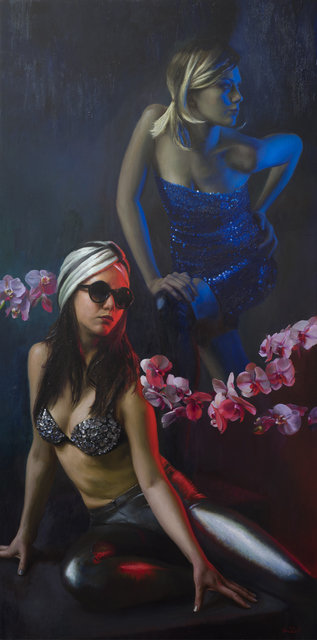 Michael Van Zeyl, ‘Orchid Eléctrica’, 2017, Painting, Oil on panel, Gallery Victor Armendariz