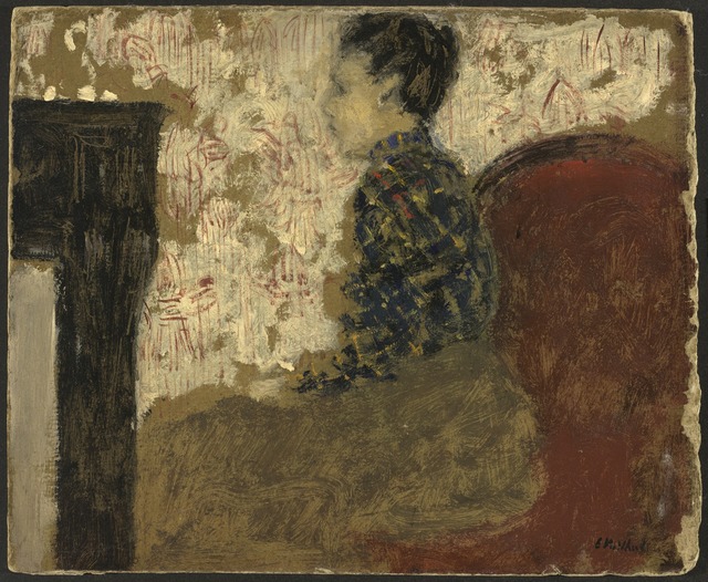Édouard Vuillard, ‘Woman Sitting by the Fireside’, ca. 1894, Painting, Oil on cardboard, National Gallery of Art, Washington, D.C.