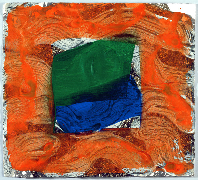Howard Hodgkin, ‘Books for the Paris Review’, 1998, Print, Hand-coloured lift-ground etching and aquatint from 3 copper platesand carborundum from 2 aluminium plates on 100% cotton paper, Cristea Roberts Gallery