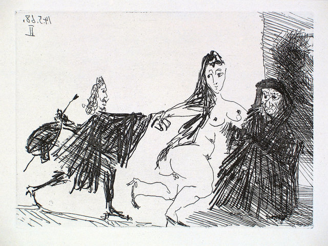 Pablo Picasso, ‘La Célestine en Action: Le Pigeon’, 1968, Print, Etching and aquatint, Goldmark Gallery