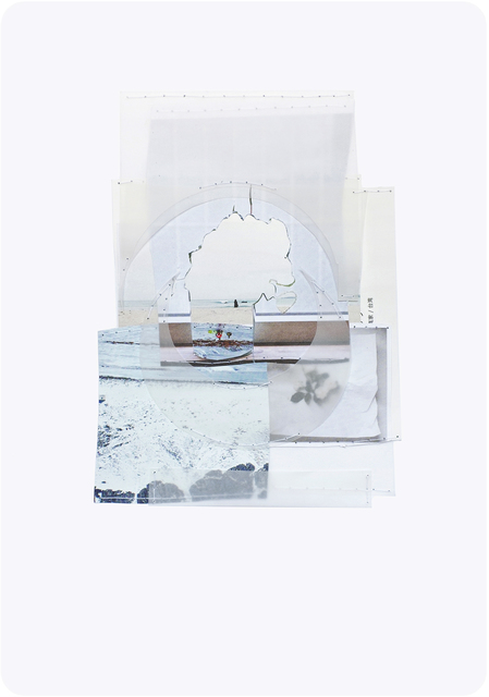 Linden Eller, ‘Flowers at the Beach in Winter’, 2017, Drawing, Collage or other Work on Paper, Paper, vellum, and cotton thread sewn on paper, Court Tree Gallery
