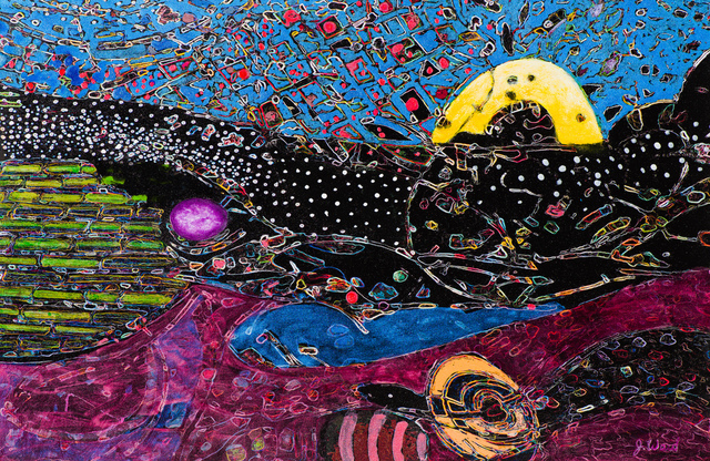 Jim Waid, ‘Night Shimmer’, 2020, Drawing, Collage or other Work on Paper, Mixed media on paper, Bentley Gallery