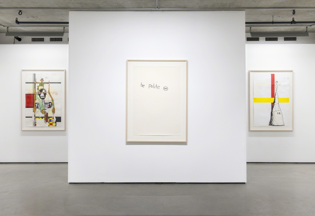 Installation view from Gordon Bennett: 'Be Polite', Contemporary Art Gallery, Vancouver, June 30 - September 24, 2017. Photography by SITE Photography Installation view from Gordon Bennett: 'Be Polite', Contemporary Art Gallery, Vancouver, June 30 - September 24, 2017. Photography by SITE Photography