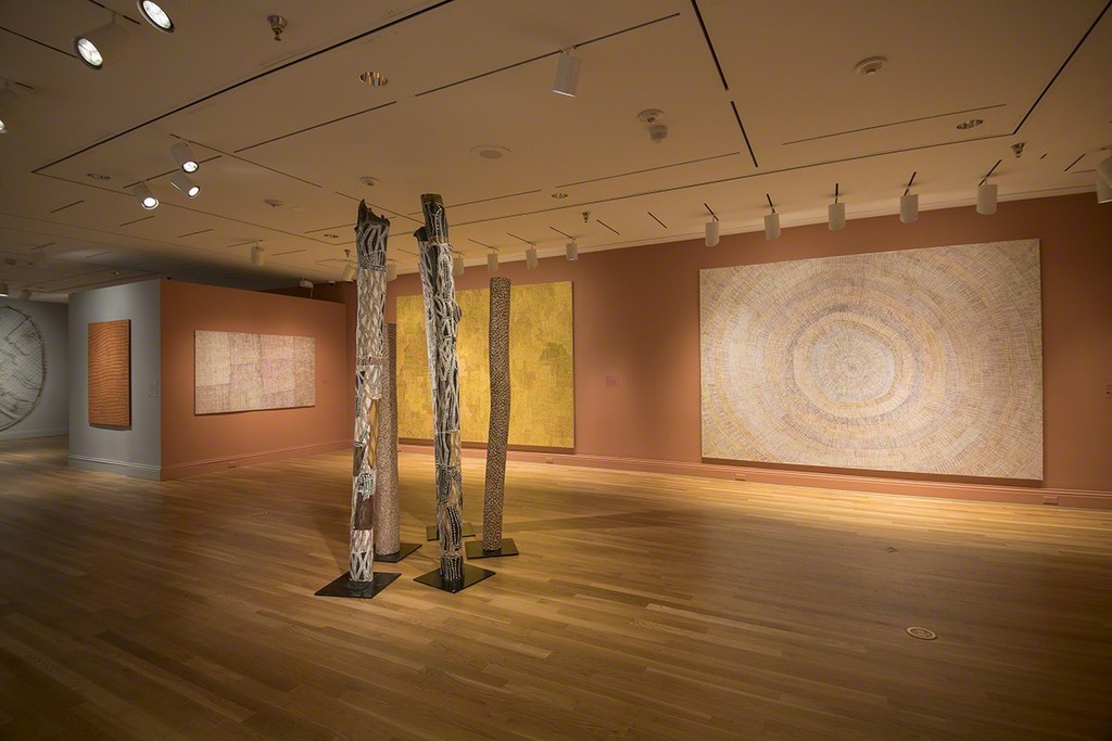 Installation view of Marking the Infinite: Contemporary Women Artists from Aboriginal Australia at The Phillips Collection. Photo: Lee Stalsworth Installation view of Marking the Infinite: Contemporary Women Artists from Aboriginal Australia at The Phillips Collection. Photo: Lee Stalsworth