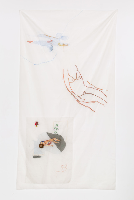 Katie Stout, ‘Zero Gravity Joy: Moonchild’, Textile Arts, Embroidery on silk, Nina Johnson