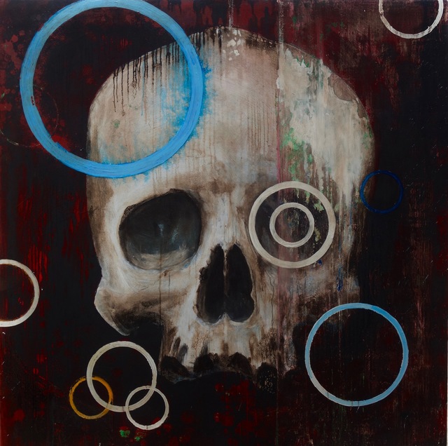 Edward Walton Wilcox, ‘Blue Ring Trophy Head’, 2020, Painting, Oil and bitumen on panel, KP Projects