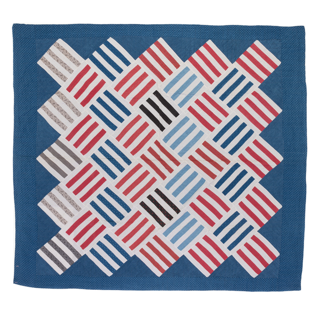 ‘Rail Fence Log Cabin’, 1890, Textile Arts, Coton, PIASA