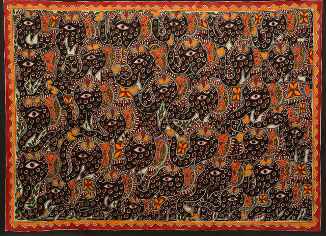 Baua Devi, ‘Untitled ’, 2013, Drawing, Collage or other Work on Paper, NATURAL COLORS ON HANDMADE PAPER, Arushi Arts
