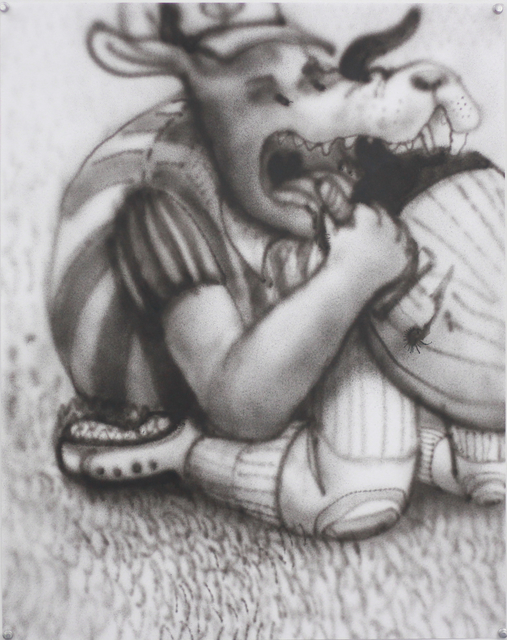 Mark Zubrovich, ‘Field Collision 1’, 2018, Drawing, Collage or other Work on Paper, Airbrush on Paper, Deli Grocery