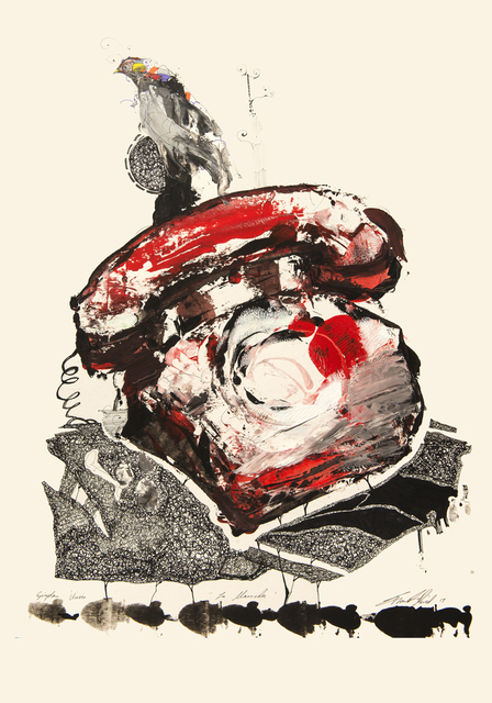Frank David Valdés, ‘The call’, 2019, Painting, Mixed media on paper, ArteMorfosis - Cuban Art Platform