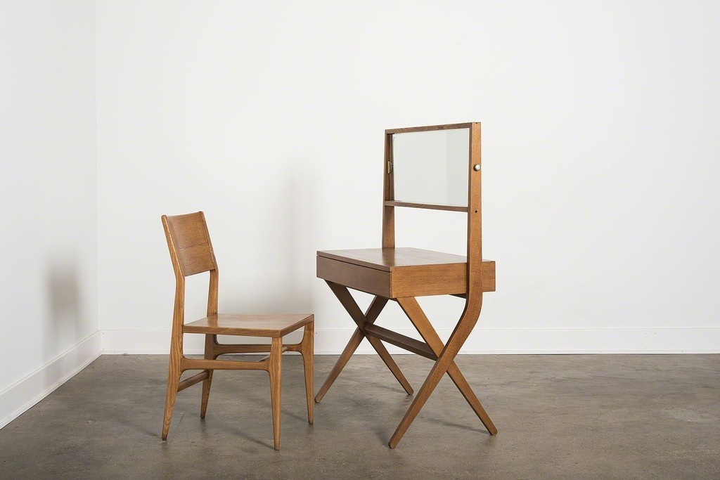 Chair by Gio Ponti, vanity by Franco Albini. Chair by Gio Ponti, vanity by Franco Albini.