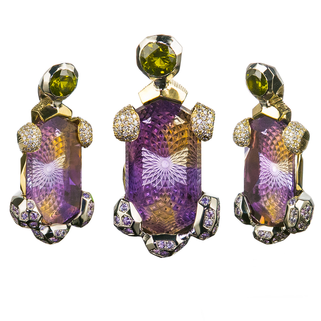 Nathaniel Fyffe, ‘Dreams’, 2018, Jewelry, Ametrine, Purple Sapphire, White Diamond, Peridot, 18k Yellow Gold, 18k white gold, The Crown Collection