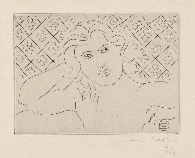 Henri Matisse, ‘Torse, fond fleuri (Torso, with Flowery Background)’, 1929, Print, Drypoint, with Chine-collé to Arches paper, with full margins., Phillips