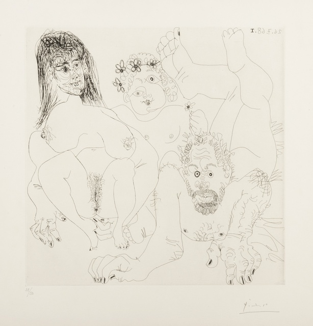 Pablo Picasso, ‘Couple Aux Champ, Avec un putto couronne de Fleurs (Bloch 1697)’, 1968, Forum Auctions