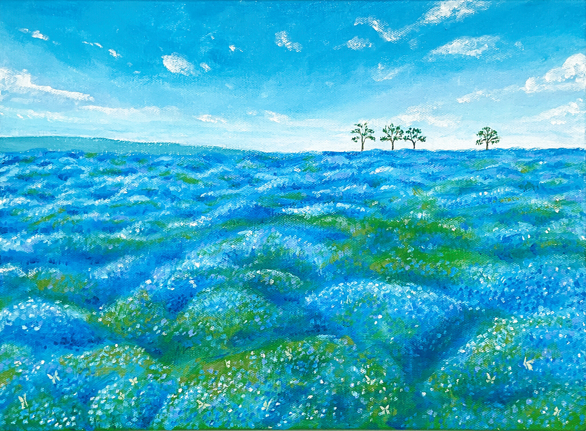 タペストリー tuyo Taiyo Tono: Butterflies and Blue Nemophila Flower Fields | Artsy
