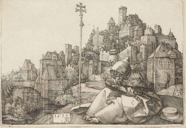 Albrecht Dürer  Saint Anthony reading (B. 58 M., Holl. 51 S.M.S. 87