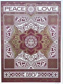 Shepard Fairey (OBEY), ‘Peace & justice ornament holiday framed ’, 2012, Rudolf Budja Gallery