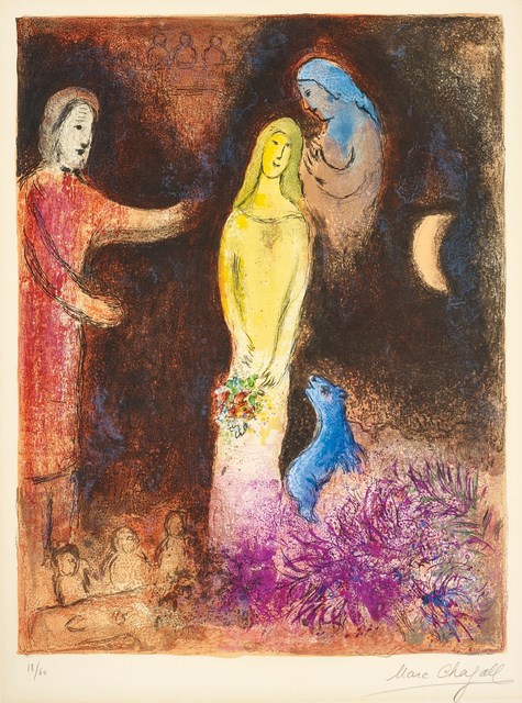 Marc Chagall, ‘Chloe Dressed and Capped by Cleariste ’, 1961, Altmans Gallery