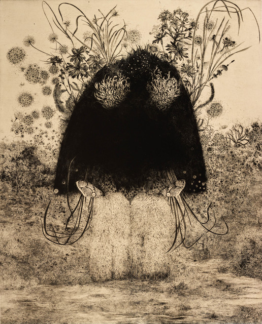 Didier Hamey, ‘Flor’, 2019, Print, Dry point on Okawara stepped on Rives, Antonine Catzéflis