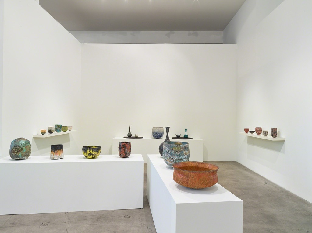 Installation view of "Transfigured." with ceramics by Jay Kvapil Installation view of "Transfigured." with ceramics by Jay Kvapil