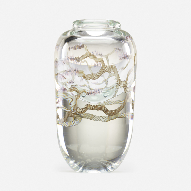 Mark Peiser Rare Paperweight Vase With Japonesque Decoration