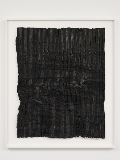Edith Dekyndt, ‘Burned Pieces (light beige linen from Berlin)’, 2020, Textile Arts, Light beige linen, Indian ink, Galerie Greta Meert
