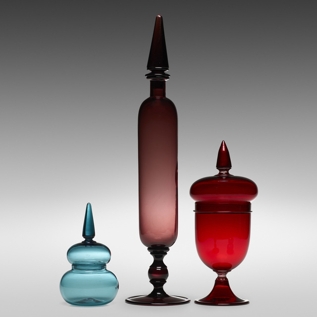Paolo Venini, ‘Apothecary vessels, set of three’, 1959, Design/Decorative Art, Transparent glass, Rago/Wright