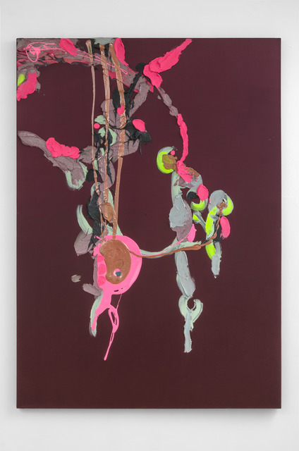 Cole James, ‘Burgundy Fruit’, 2010, Mixed Media, Tar, Rubber, Satin, Peal Appliques, Acrylic & Resin, Felt on Stretched Satin, LAUNCH LA