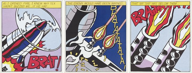 Roy Lichtenstein, ‘As I Opened Fire’, 2000, Print, Three offset lithographs in colors (triptych), Rago/Wright