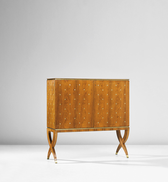 Paolo Buffa, ‘Drinks cabinet’, Design/Decorative Art, East Indian rosewood-veneered wood, walnut-veneered wood, brass, glass, Phillips