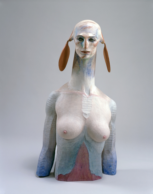 Katsura Funakoshi, ‘The Another Sphinx’, 2010, Sculpture, Painted camphor wood, marble and leather, Aki Gallery