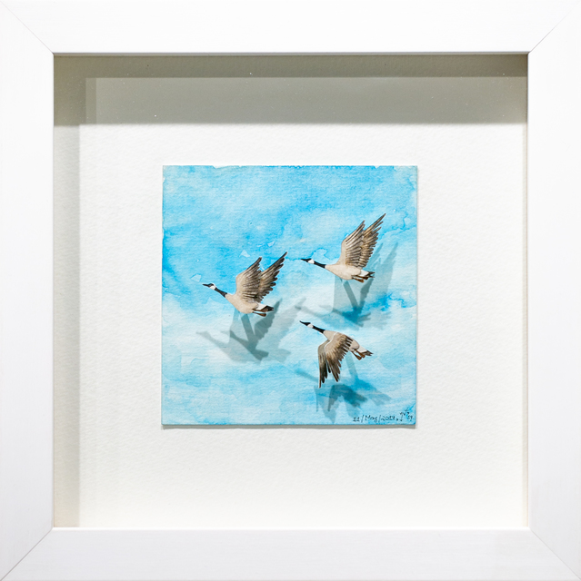 Nayan and Vaishali, ‘Canada Geese’, 2019-2020, Drawing, Collage or other Work on Paper, Paper and watercolour, Paradigm Gallery + Studio
