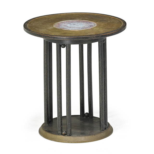 Josef Hoffmann, ‘Table, Austria’, ca. 1905, Design/Decorative Art, Pickled Oak, Hammered Brass, Rago/Wright