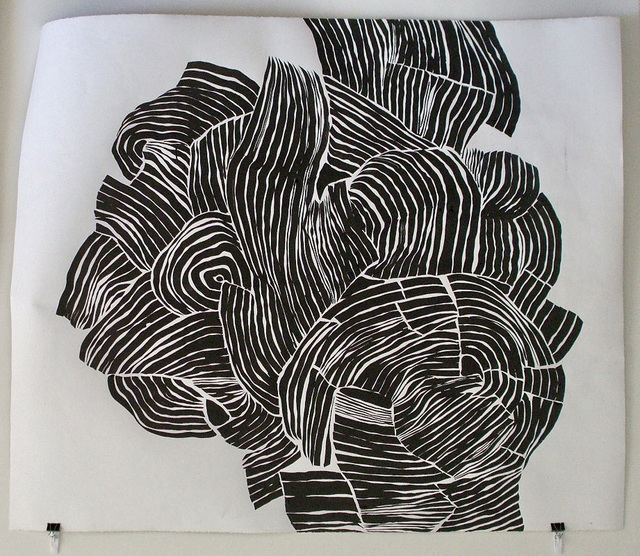 Ronald santos, Line, Black, Sumi Ink, White, Paper, Large, Drawing  (2020-2021), Available for Sale