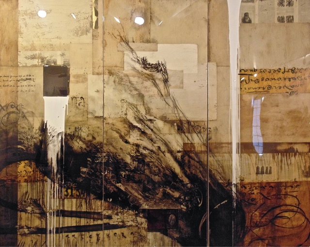 Ashley Collins, ‘Antiquerra’, 2014-2015, Mixed Media, Oil and acrylic on aged paper, Melissa Morgan Fine Art