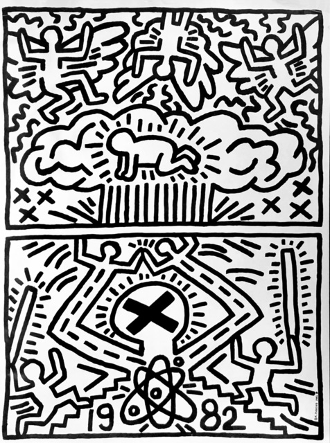 Keith Haring, ‘Keith Haring 1982 poster for Nuclear Disarmament (Keith Haring prints)’, 1982, Lot 180