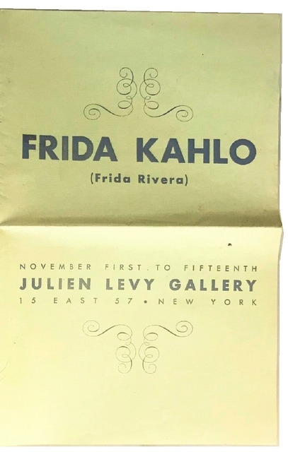Frida Kahlo, ‘"Frida Kahlo (Frida Rivera)", 1938, RARE Exhibition Catalogue, Julien Levy Gallery NYC.’, 1938, VINCE fine arts/ephemera