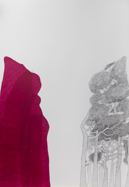 María Ángeles Atauri, ‘Magenta Mountain’, 2021, Painting, Ink on paper, Galería Marita Segovia