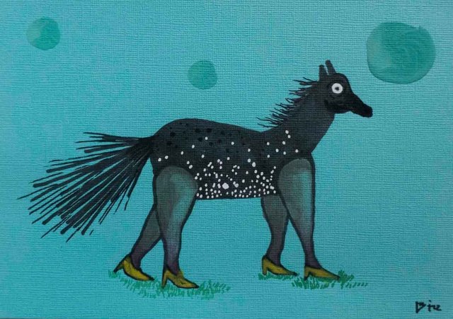 Tiz Creel, ‘If horses would be fashionistas’, 2018, Painting, Mixed media on paper, SEAGER